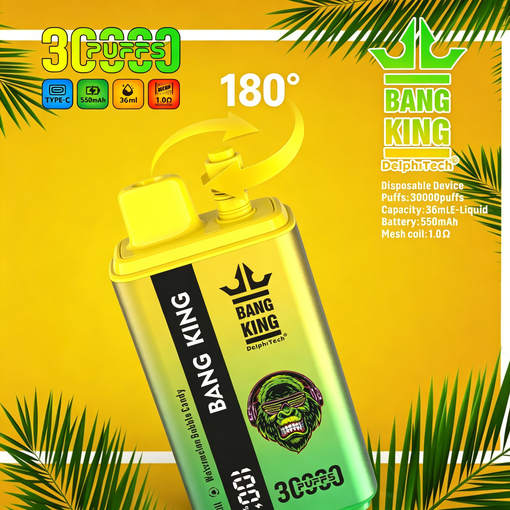 (30 000 szívás & 2 az 1‑ben) vörös bika + görögdinnye‑rágógumi (2% nikotin) - ibangvape-Hungary